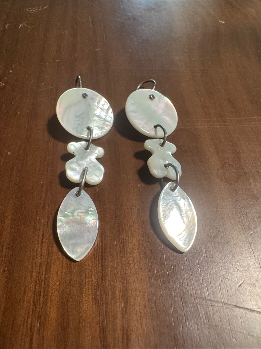 TOUS White Mother of Pearl and Silver Bear Earrings